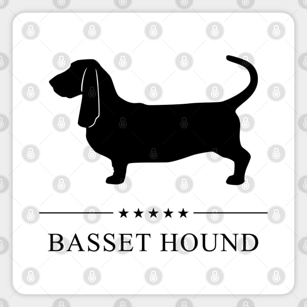 Basset Hound Black Silhouette Magnet by millersye